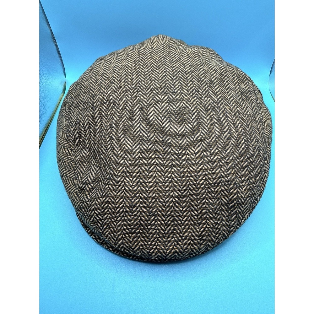 Brixton Hooligan Snap Cap - Brown/Khaki Herringbone Tweed (Size S)